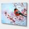 Designart - Two Bright Bird Bullfinch Bird Sitting On A Branch - Traditional Canvas Wall Art Print